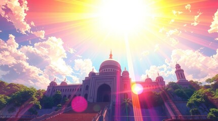 sunset over the city