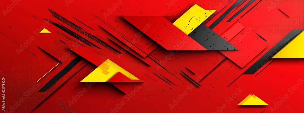 Wall mural abstract design background in red and yellow with a modern twist