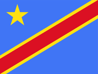 Democratic Republic of the Congo national flag. Flag of Democratic Republic of the Congo