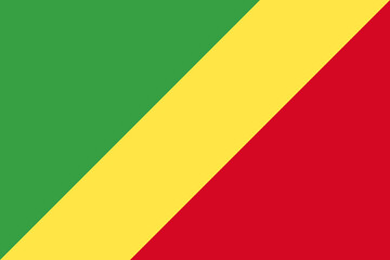 Fototapeta premium Republic of the Congo national flag. Flag of Republic of the Congo