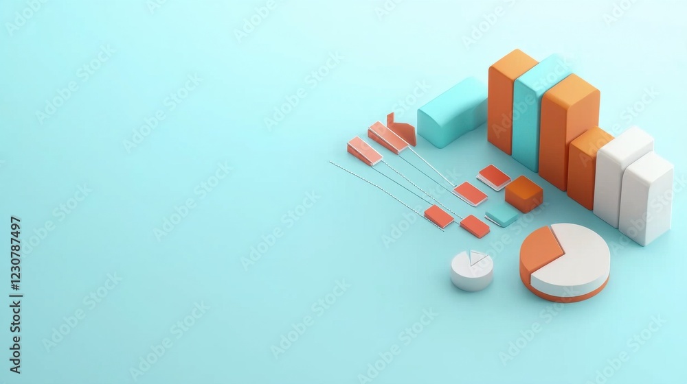 Poster stylish geometric 3d cubes and shapes for modern business analytics and data visualization