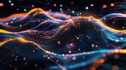 Mesmerizing Digital Waves of Luminous Particles in Vibrant Cosmic Swirls of Light and Energy