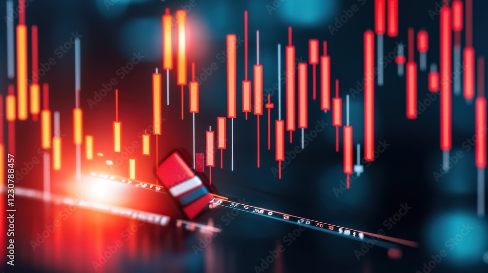 Poster market financial data analysis and trading dashboard visualization on digital screen