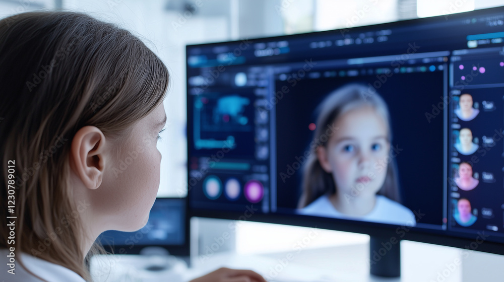 Poster refining lighting and metrics in digital design workspace