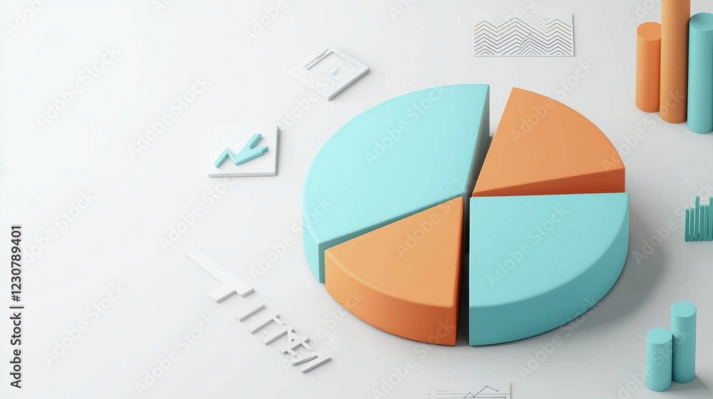 Aufkleber colorful pie chart infographic for business data visualization and analytics