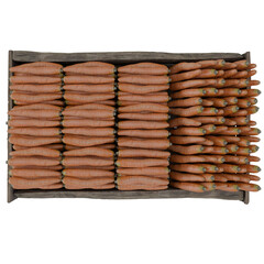 carrot inside box top view