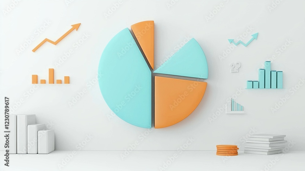 Aufkleber colorful geometric data visualization pie chart and graphs for business presentation