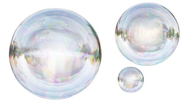 Burbujas de jabon con fondo transparente