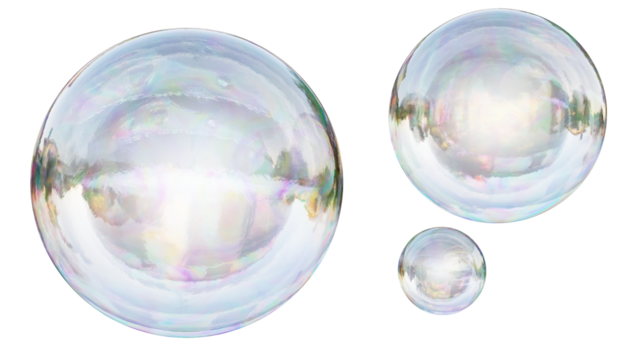 Burbujas de jabon con fondo transparente