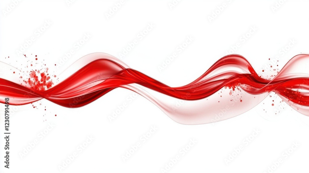 Poster elegant abstract red and white fluid wave curve dynamic graphics backdrop for digital art or adverti