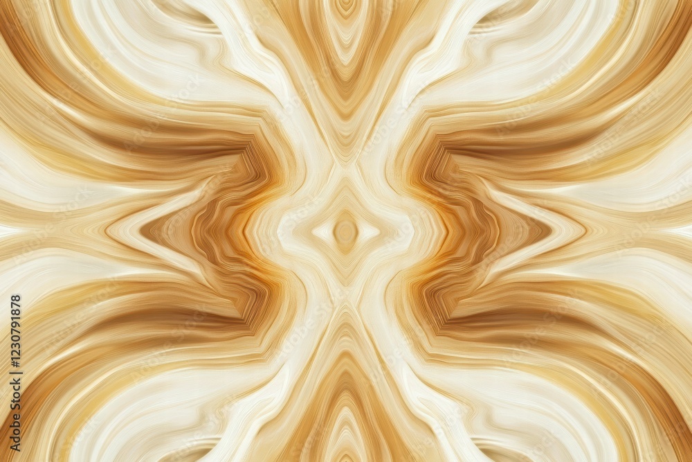 Poster symmetrical waves create a captivating abstract pattern in warm tones