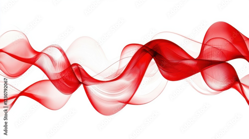Poster elegant abstract red flowing waves and curves dynamic digital background