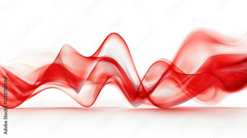 Aufkleber mesmerizing abstract waves of vibrant red flowing fluid dynamics and elegant digital
