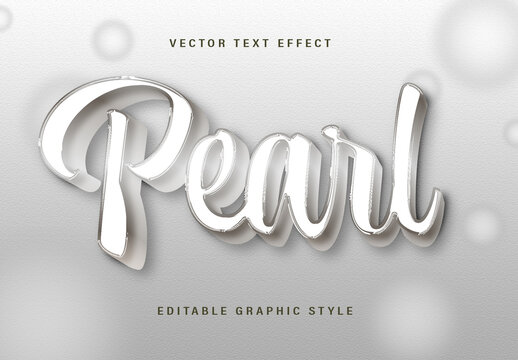 White Pearl Glossy Luxury 3D Text Effect
