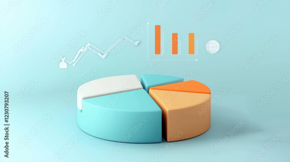 Aufkleber vibrant pie chart infographic for data visualization and business analytics