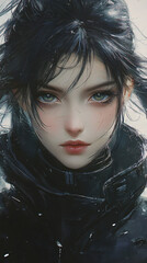 Beautiful cyber-futuristic girl
