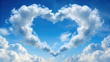 Whimsical Heart-Shaped Clouds , fantasy, whimsy