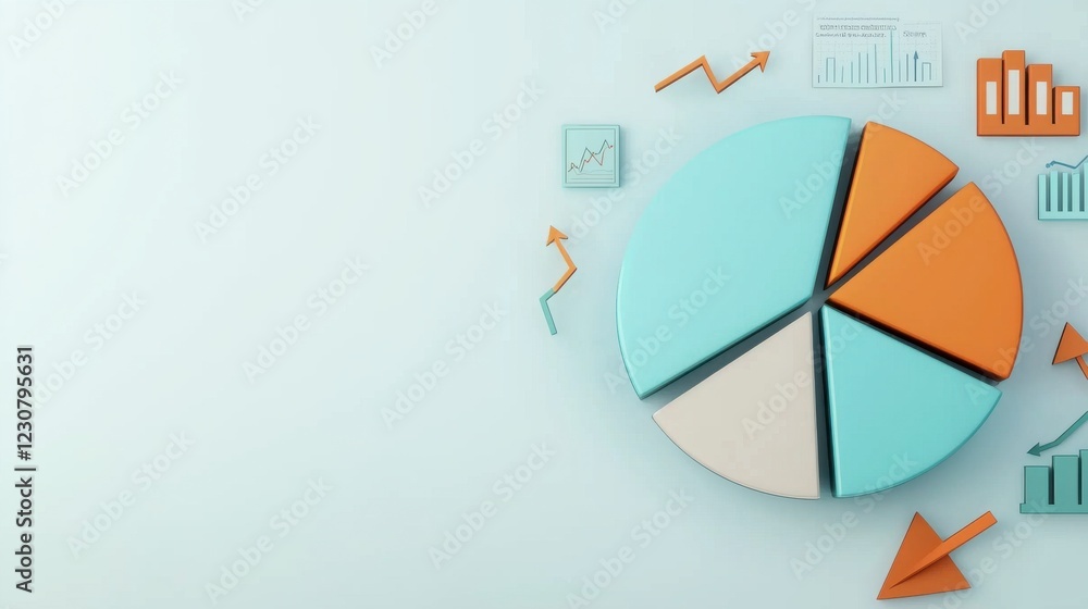 Poster modern minimalist pie chart and data visualization infographic layout