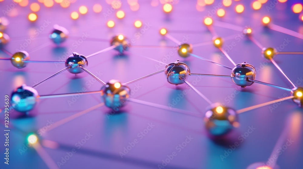 Poster a futuristic resistor array with glowing circuit connections on a neon magenta background.