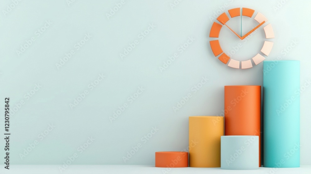 Aufkleber abstract 3d shapes geometric cubes columns cylinders data visualization infographic business marketi