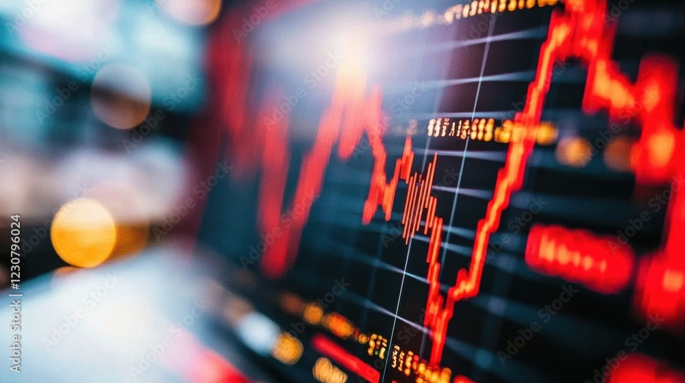 Poster digital market financial analytics dashboard with charts and graphs