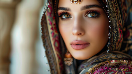 Muslim woman in traditional clothes