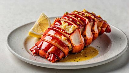 Succulent Lobster Tail with Garlic Butter and Lemon