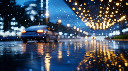 Digital Lobby of Simulator Championship with Reflective Puddles