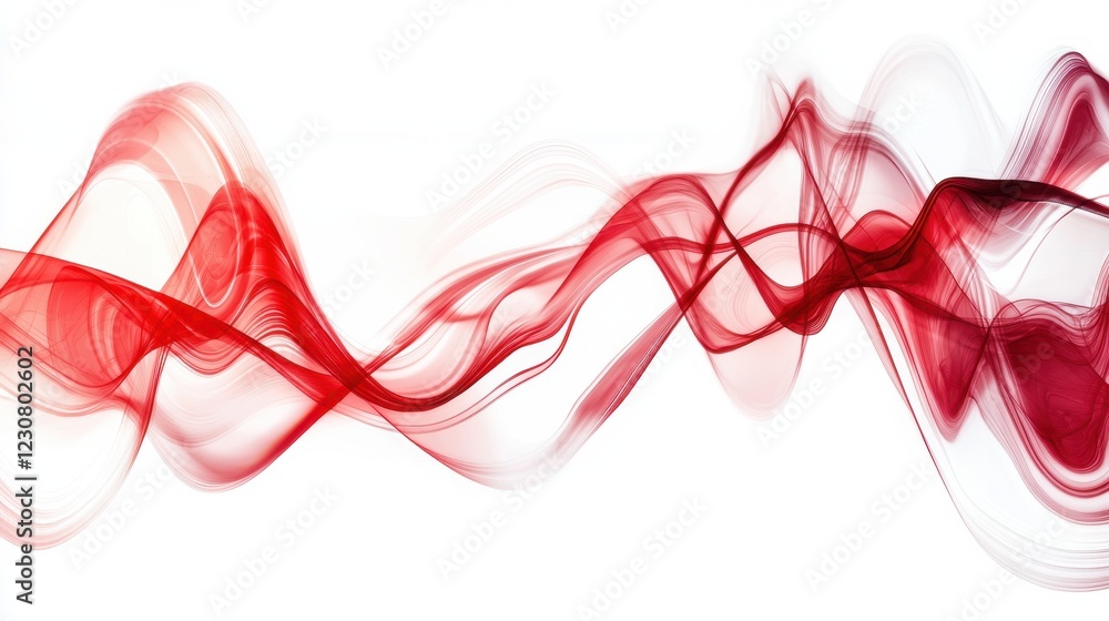 Poster mesmerizing abstract red and pink fluid wave patterns with elegant flowing curves and twists