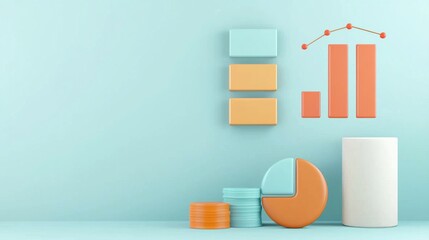 Pastel Geometric Abstract Shapes Infographic Composition For Business Analytics