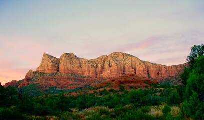 sedona arizona rock formations at sunset