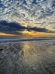 cloudy sunset on beach