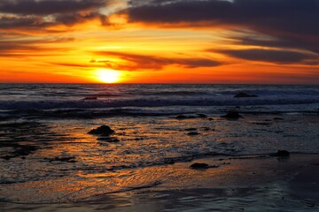 sunset over the ocean