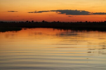 red sunset in africa