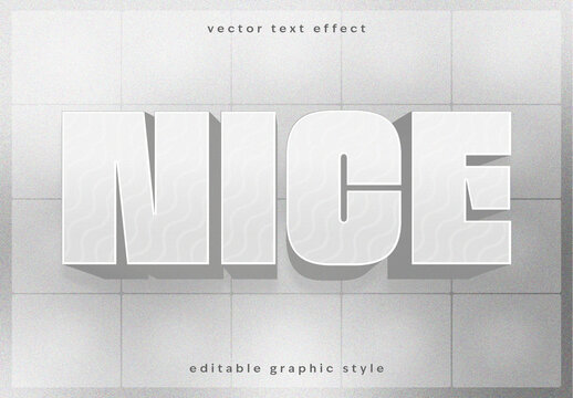 White 3D Bold Typography Text Effect