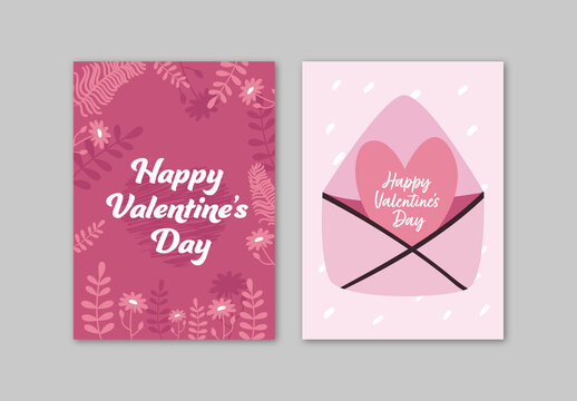 Pink Valentine's Day Greeting Card