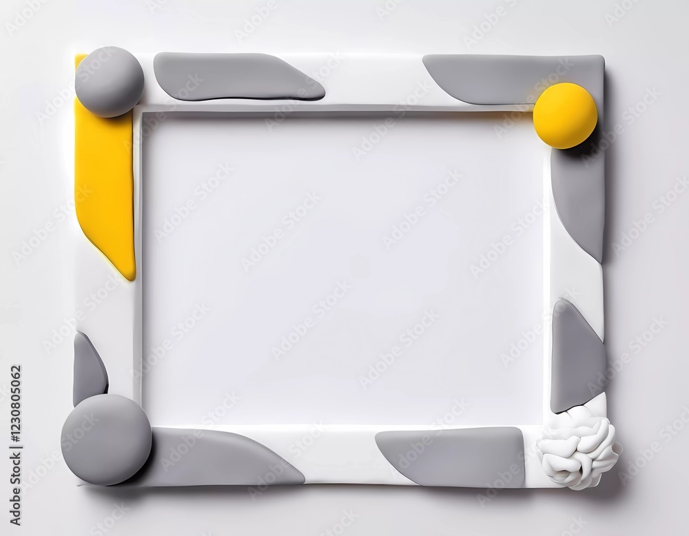 Poster this unique rectangular frame showcases an abstract design with gray and white materials. the bright