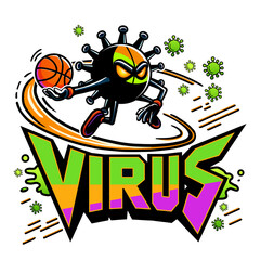 Virus basketball logo desing