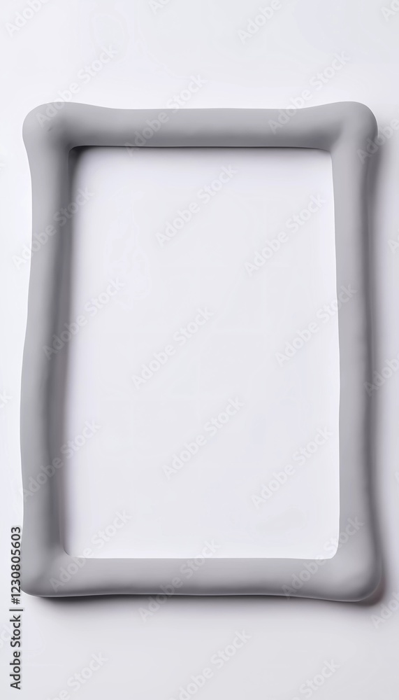 Poster a rectangular frame sits against a white gray abstract background, providing an empty space for quot