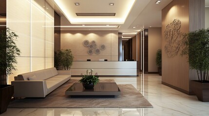 Modern Elegant Office Lobby Reception Area Design