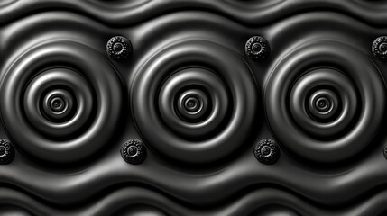 Black concentric wave patterns with intricate 3D texture
