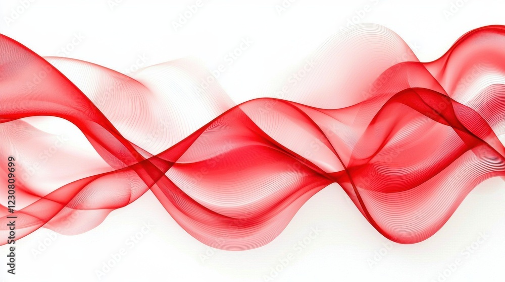 Poster elegant abstract red flowing waves and curves graphic design backdrop