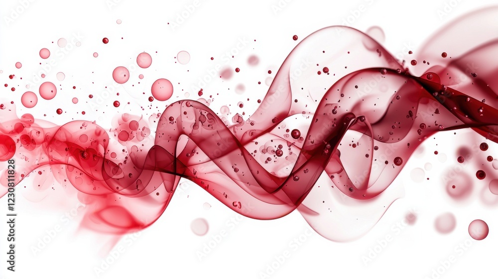 Poster mesmerizing fluid waves of elegant and vibrant abstract shapes in dynamic motion