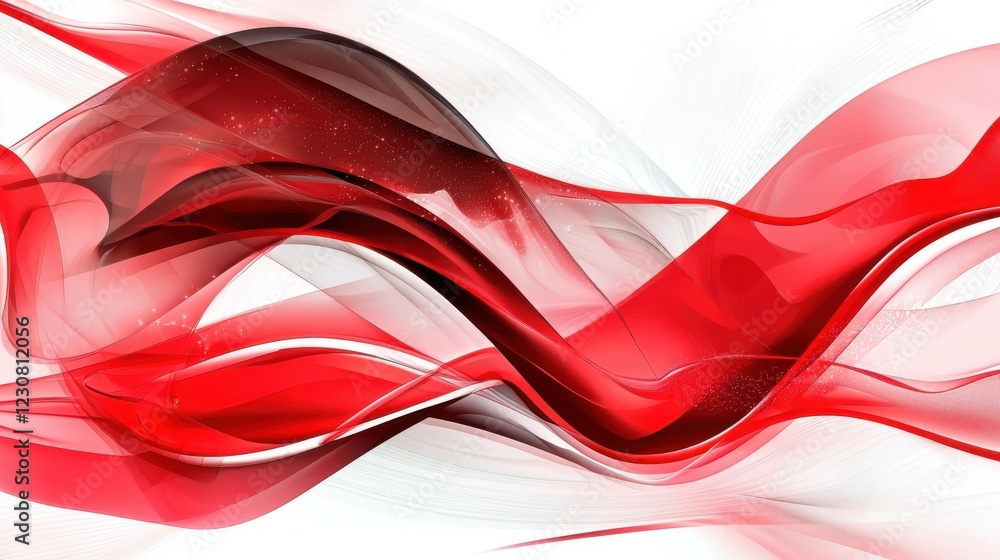 Poster dynamic red and pink fluid waves abstract graphic design background