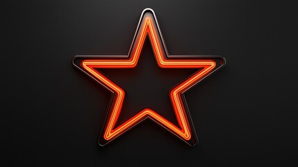 Obraz premium Vibrant Neon Star Emblem on Dark Background