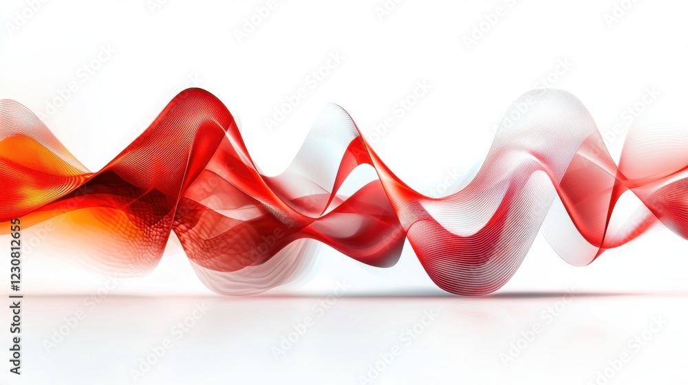 Poster mesmerizing fluid art with vibrant red and orange waves in dynamic motion