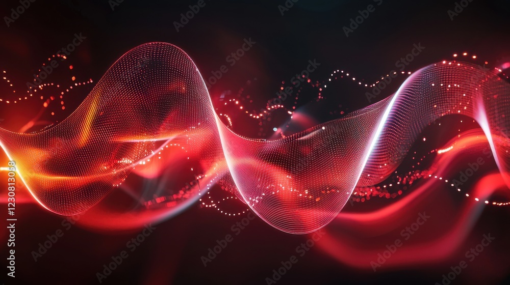 Poster mesmerizing abstract digital art with glowing swirls and luminous curves