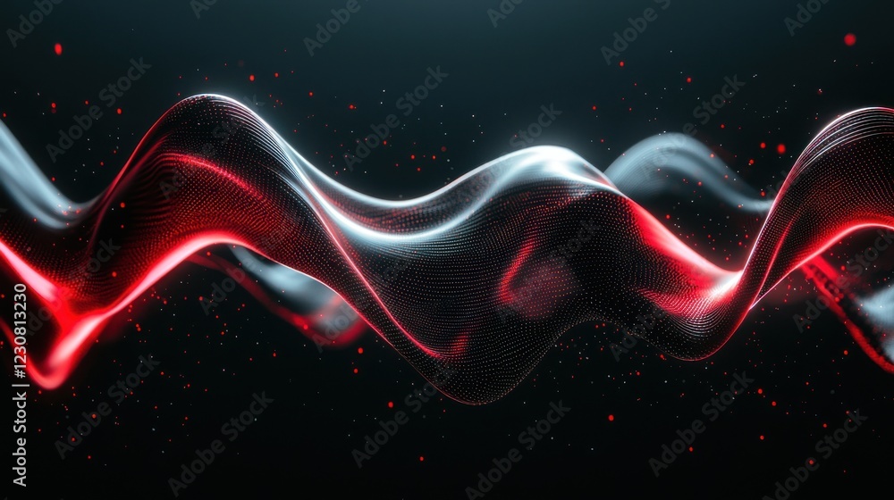 Poster mesmerizing abstract wave of flowing luminous energetic curves and shapes