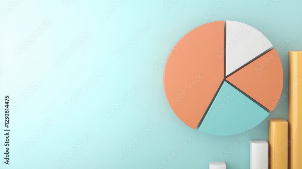 Aufkleber abstract minimal pie chart infographic for business data analytics