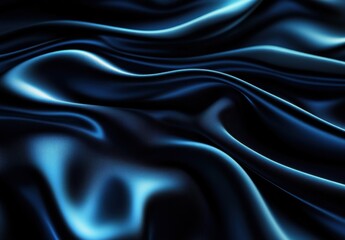 Fototapeta premium A close-up of the dark blue fabric, with its smooth texture and subtle sheen, is set against a background that suggests an elegant setting or room interior